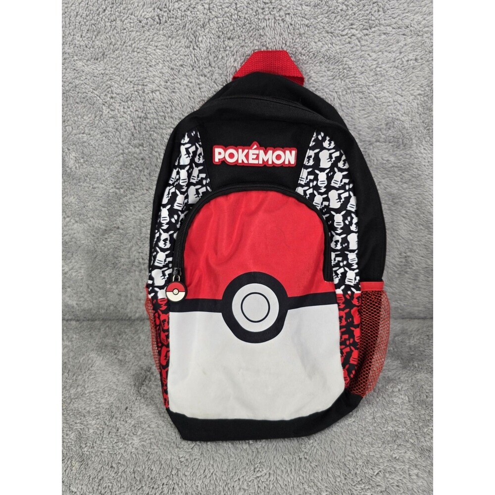 Official Pokémon Kids Backpack - Pokéball Design - Red/Black/White - School Bag
